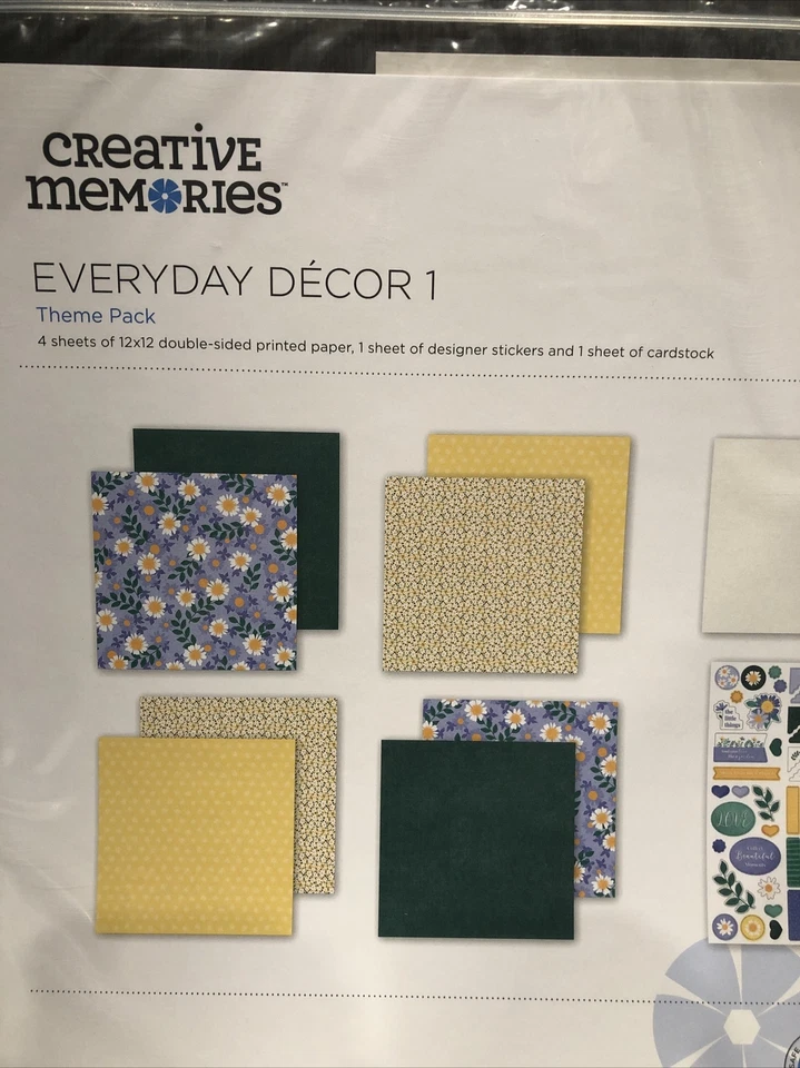 Creative Memories EveryDay Decor 1 pacote temático com adesivos novo em folha - Imagem 4 de 4