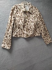 Chicos Jacket Womens Size 2 Large/12 Animal Print Embellished Button Up