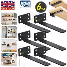 6 Pack Floating Shelf Brackets 15cm/6Inch Heavy Duty Metal Support Wall Hanging
