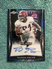 2018 Leaf Flash Blue Autograph Daron Payne Alabama Crimson Tide Auto RC # 4/50