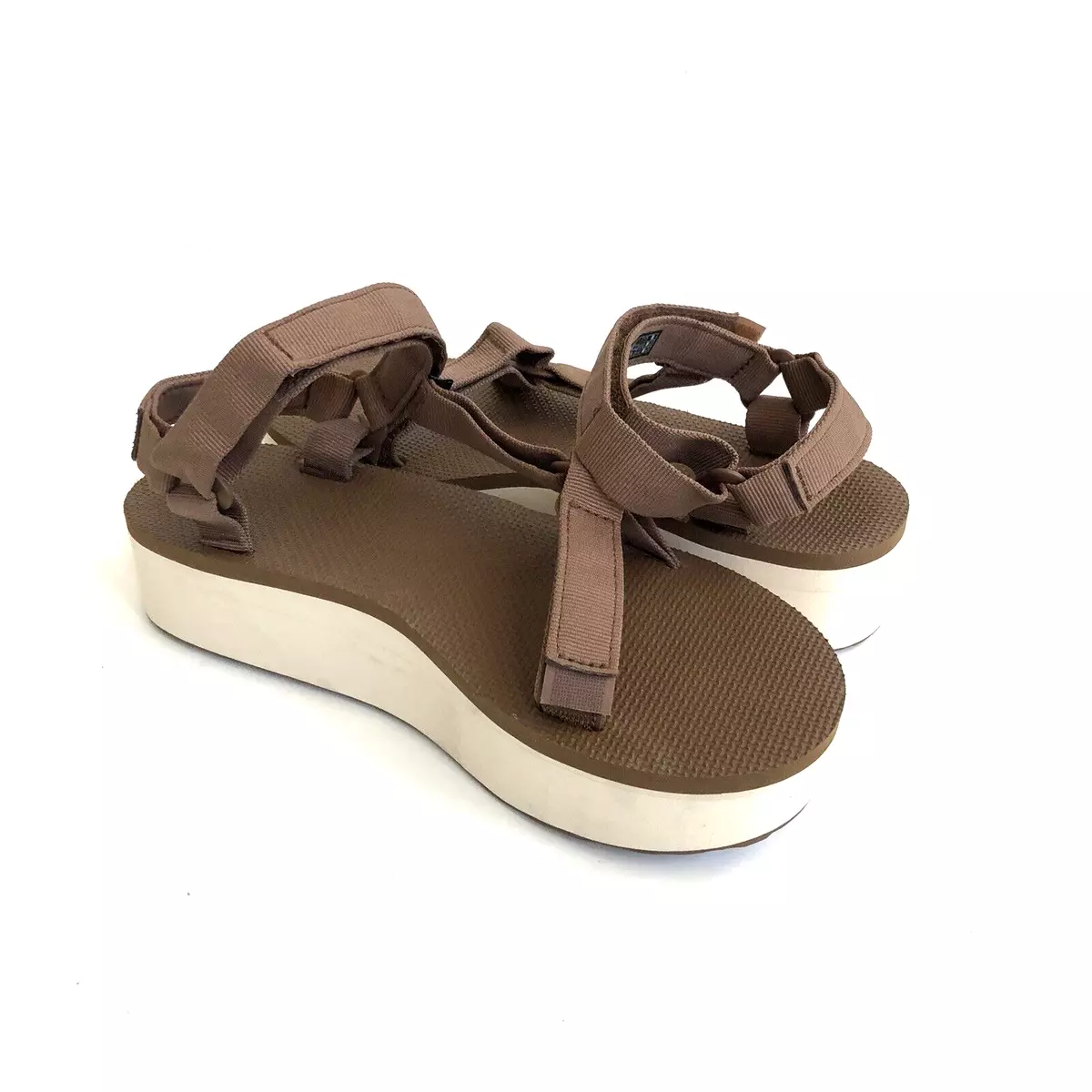 TEVA FLATFORM UNIVERSAL BROWN BIRCH PLATFORM SANDALS US 8 EU