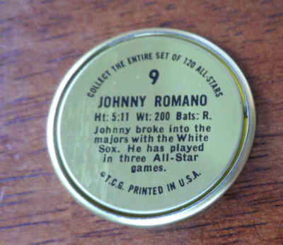 1964 TOPPS BASEBALL COIN #9 JOHNNY ROMANO CLEVELAND INDIANS SET