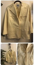 Nwt Womans Linea By Louis Dell’ Olio Lemon Yellow Jacket Buttons Pockets Xs