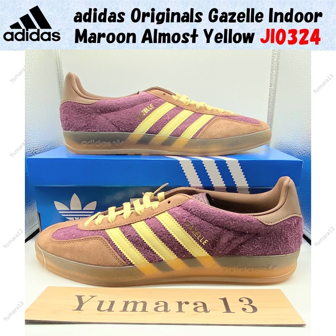 ■adidas■ GAZELLE INDOOR JI0324 adidas Originals Gazelle Indoor Maroon Almost Yellow JI0324