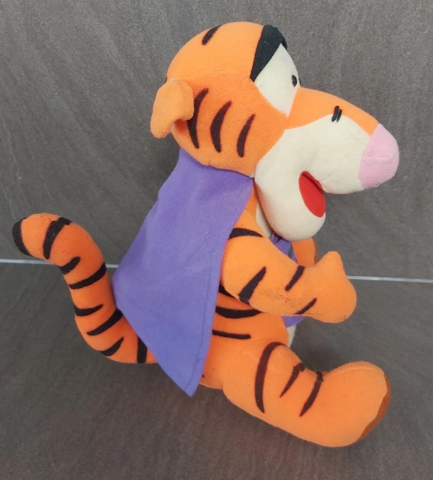 Vintage TIGGER Walt Disney Winnie The Pooh Bear Soft Medium Plush Toy Cape Book  - Image 4 of 4