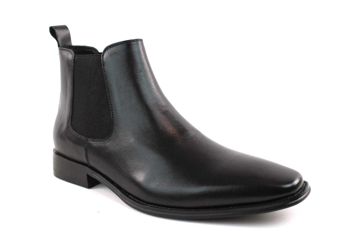 Fitness peddling videnskabelig Genuine Leather Men&#039;s Black Chelsea Boots Almond Toe Leather Lining  AZAR MAN | eBay