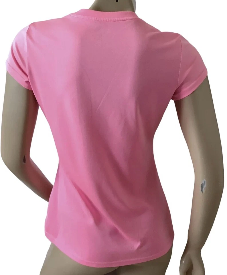 Camiseta deportiva para correr manga corta suelta rosa talla pequeña C9 CHAMPION para mujer Foto 3 de 4