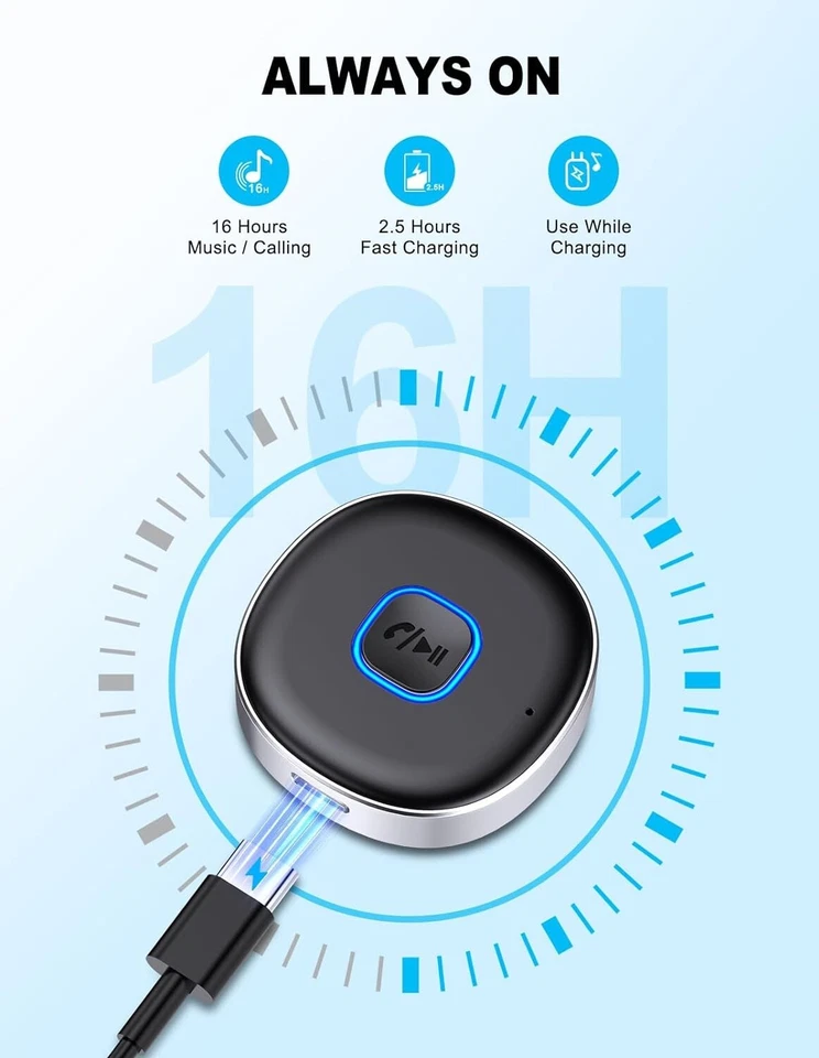 AUX Adapter 5.4 Bluetooth for Car, Receiver for Car/Home Stereo/Speaker - Image 3 of 4