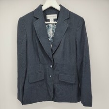Jones New York Suit Jacket Blazer Blue Striped Size 4