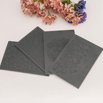 4x Polymer Ton Textur Blätter Kunst Handwerk Werkzeuge Tragbar Zum Selbermachen Blumen Stempel