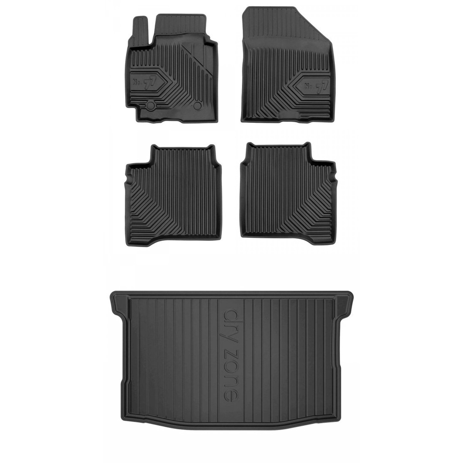 Tapis de sol Suzuki Baleno II étanches en TPE noir avec bords hauts