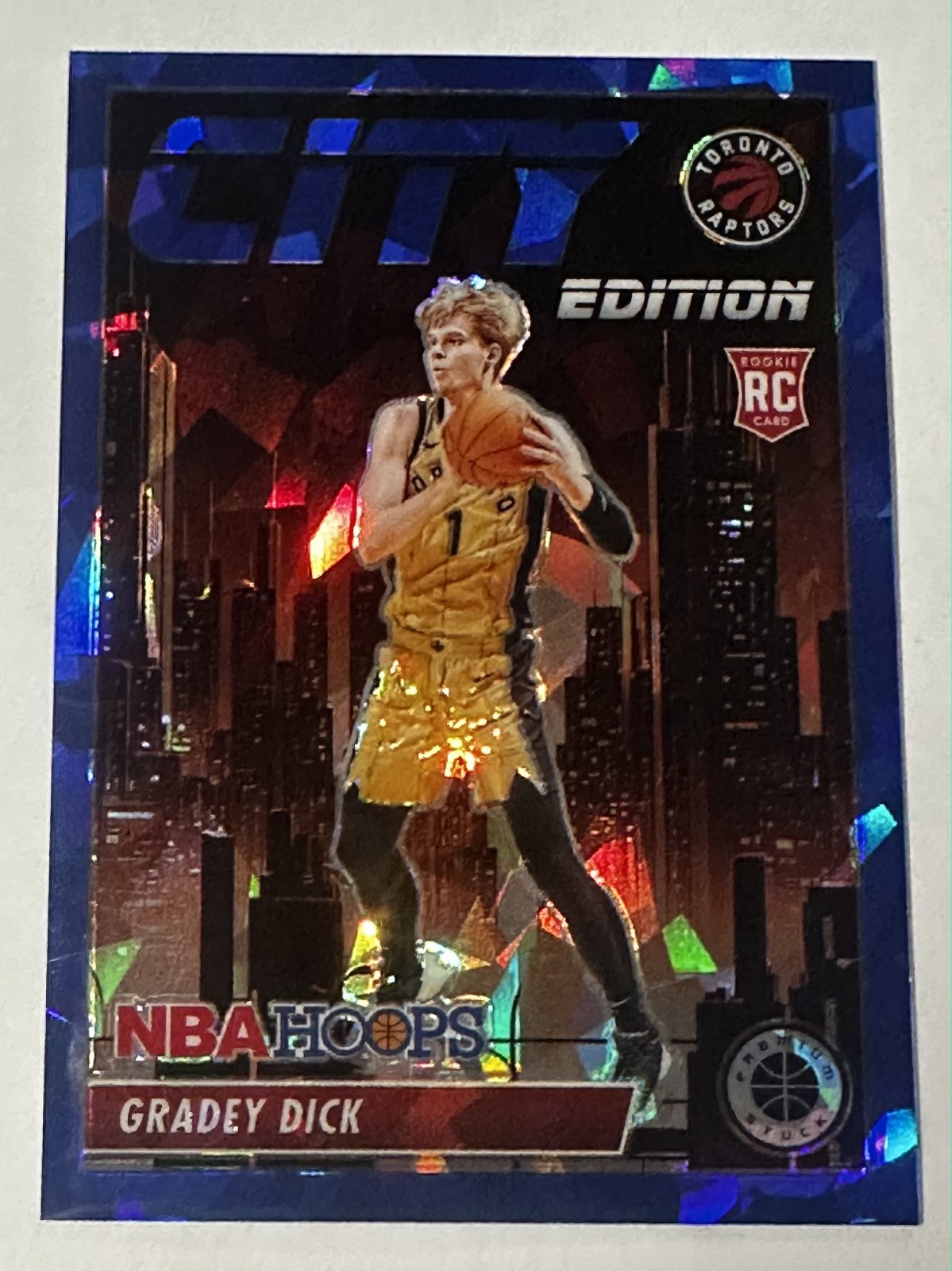 2023 Hoops Premium Stock GRADEY DICK 6 City Edition Blue Ice /99 Raptors Kansas