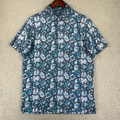 Adidas Golf Polo Shirt Mens M Cobblestone Print Recycled Content Performance