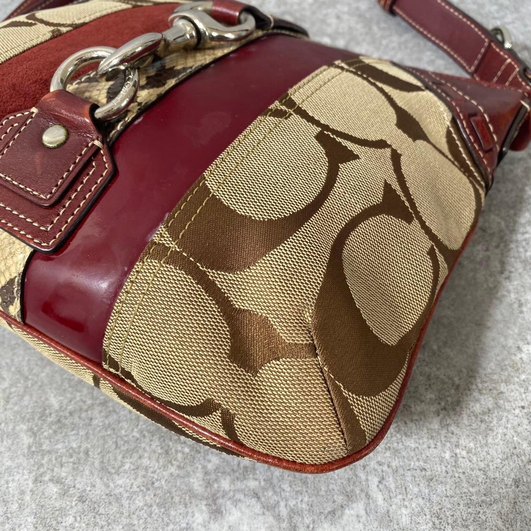Coach Python Embossed One Shoulder Bag Jackie Red… - image 21