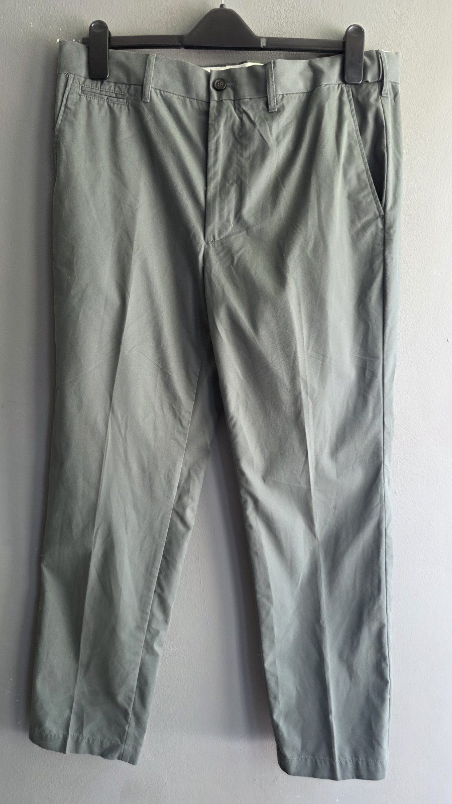M&S Heritage Green Regular Fit Chino Trousers 36W Men Cotton Blend Smart Casual image 2