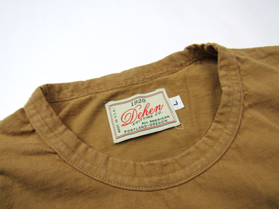 #ad Dehen 1920 Brown Heavy Duty Tee Sz L T Shirt Made In USA Knitting Co Portland $34.99