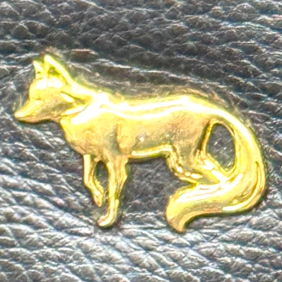 Bolso Bandolera Emma Fox Cuero Negro Acentos Dorados Amarillo Floral Interior LEER Foto 3 de 4