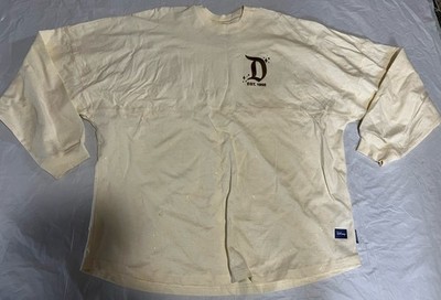 DISNEY/DISNEYLAND Cream Gold Pixie Dust Castle Glitter Spirit Jersey Size XLarge