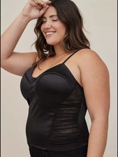 Torrid Black Casino Corset Cami Plus Size 3X Adjustable Straps Slim Fit NWT