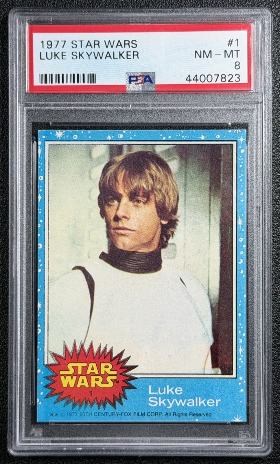 LUKE SKYWALKER PSA 8 1977 TOPPS STAR WARS #1 NM-MINT RARE