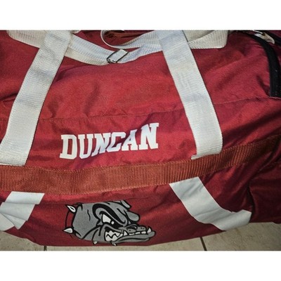 Bulldogs Maroon Duffel Bag Gym Sports Travel Gear Large Bag