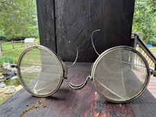 Wire-Rim Glasses with Side Mesh Shields, Industrial safety , Antique Industrial