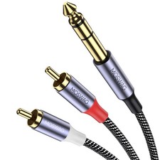 1/4 to RCA Audio Cable, 6.35mm TRS Stereo Jack to Dual RCA Y Splitter 3.3FT