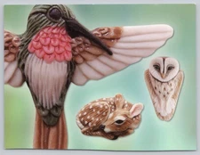 Laura Mears Porcelain Beads Hummingbird Owl Fawn Beyond Beads Gallery Postcard