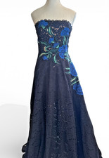 HELSI  Black Lace Patricia Strapless Floral embroidered Gown 