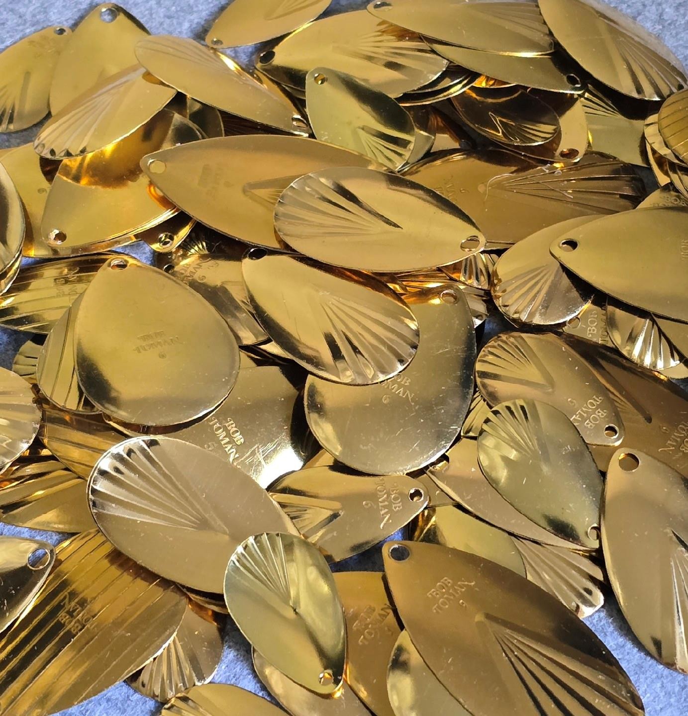 (2lb) Bulk Brass Spinner Blades Quality Blades Stamped From Solid Brass+Lacquer