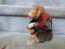 VTG 1950s Cragstan Monkey Crap Shooter Toy for Parts or Repair 8.5"