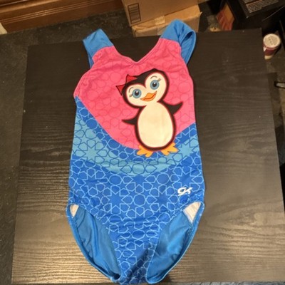 GK Elite Girls' Sleeveless Gymnastics Leotard Blue Penguin Size CL