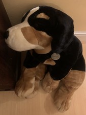 Keel Toys Benjie Bernese Mountain Dog Collar & Name Tag Soft Plush Toy 32” Giant