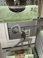 Capezio 3400 Professional Black Fishnet Tights with Back Seam Medium Tall New