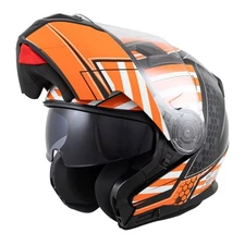 Zamp H776C08L, FL-4 Helmet, Large, Orange Graphic, ECE22.05/DOT Approved