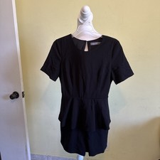 E.ISSUE women’s Black peplum sheath dress short sleeve size small