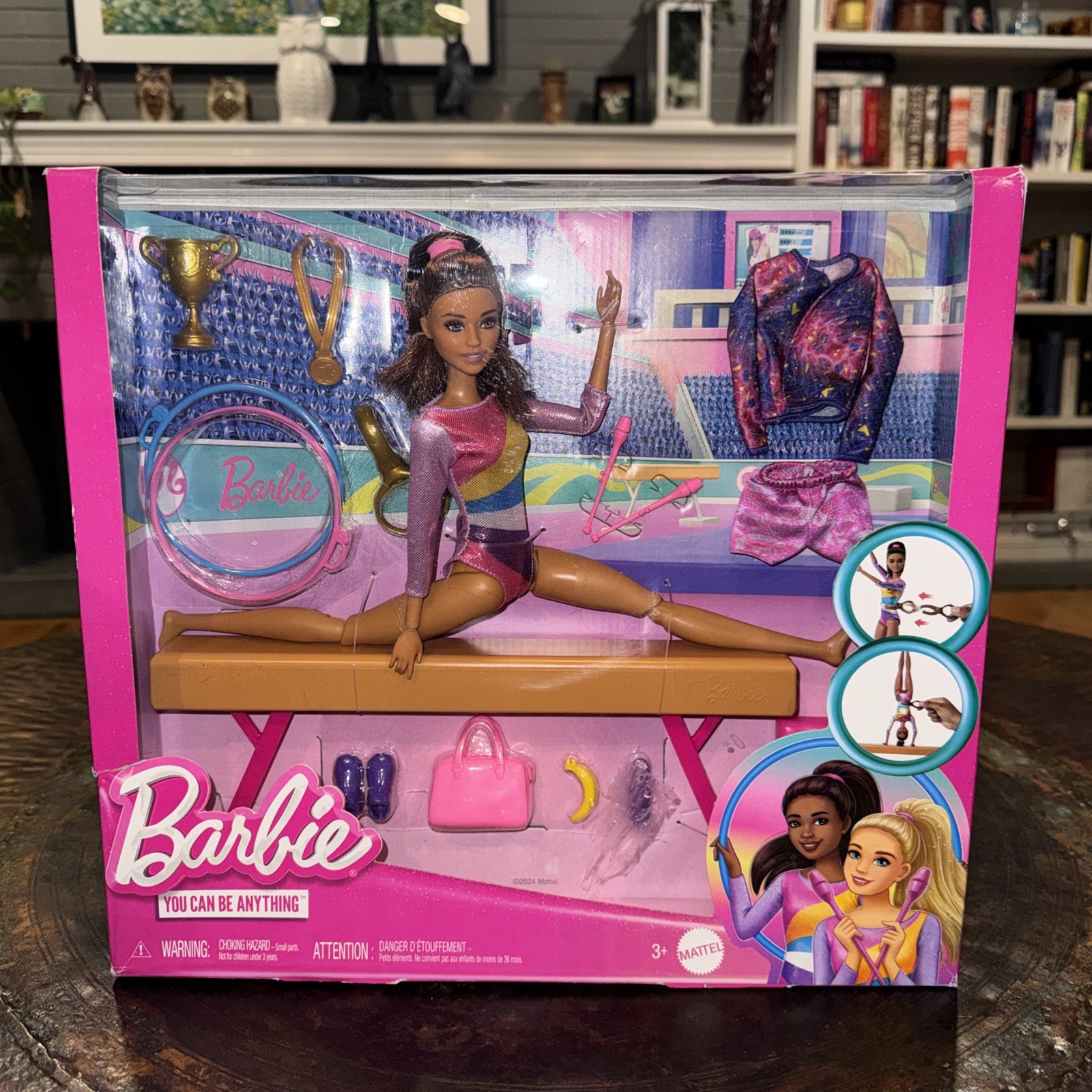 Barbie Careers Playset, Gymnastics Set with Brunette Gymnast Doll & Accessories
