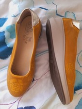Ochre Yellow fly flot Comfort Shoes Wedge  6.5 39 New