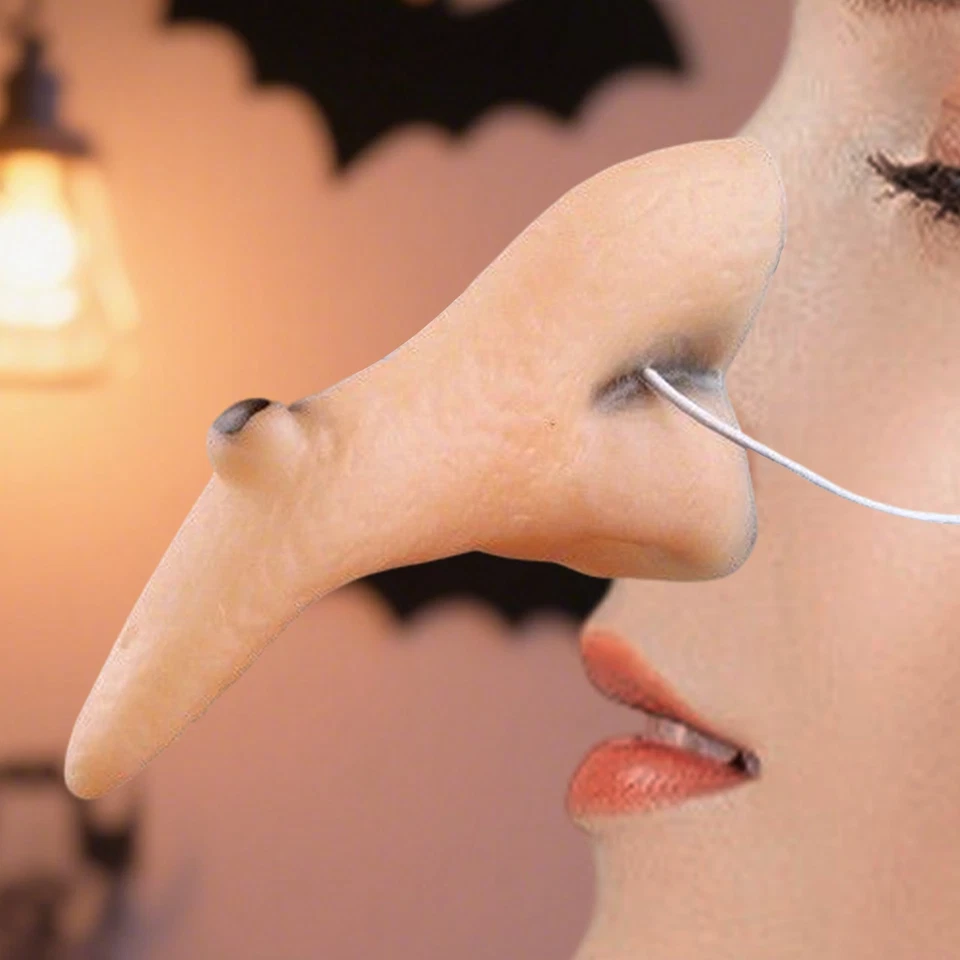 Halloween Vestido Elegante Niños Adultos Elástico Brujas Nariz Bruja Verrugas Fiesta Utilería Foto 4 de 4