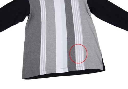 COMME des GARCONS HOMME Front Striped Mock Neck T Shirt Size S-M(K-159179) - Picture 7 of 12