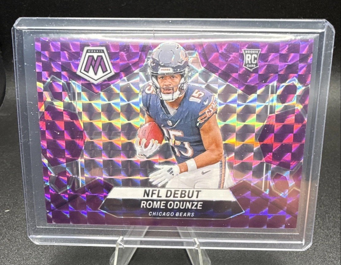 Rome Odunze  Rookie Purple Mosiac Prizm-2024 Panini Mosaic -NFL Debut  /49 Bears