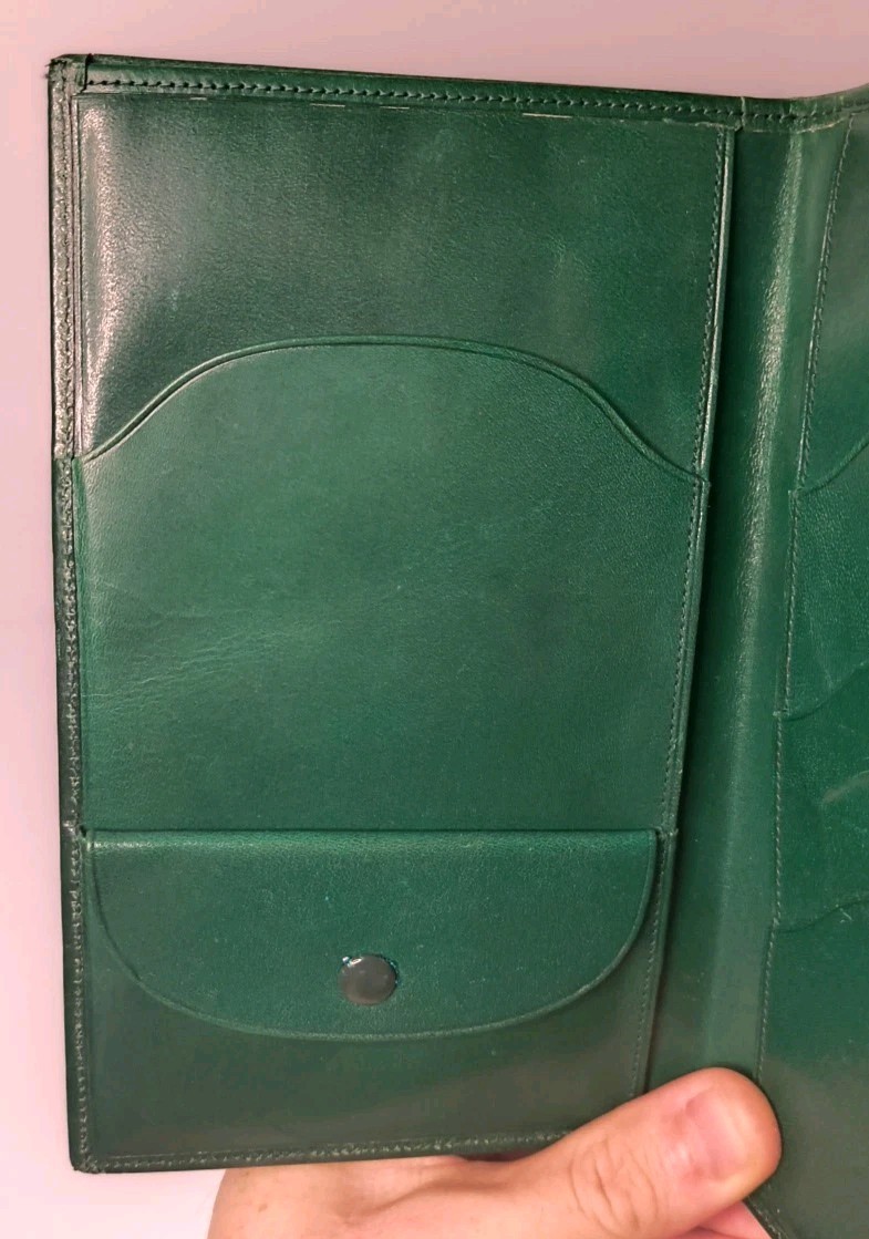 Vintage * A. Antinori Roma * Green Leather Wallet Pocketbook Folder Organizer View 5