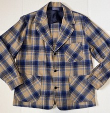 PENDLETON - Men's Vintage Plaid 100 Virgin Wool Blazer Jacket USA Made - Medium
