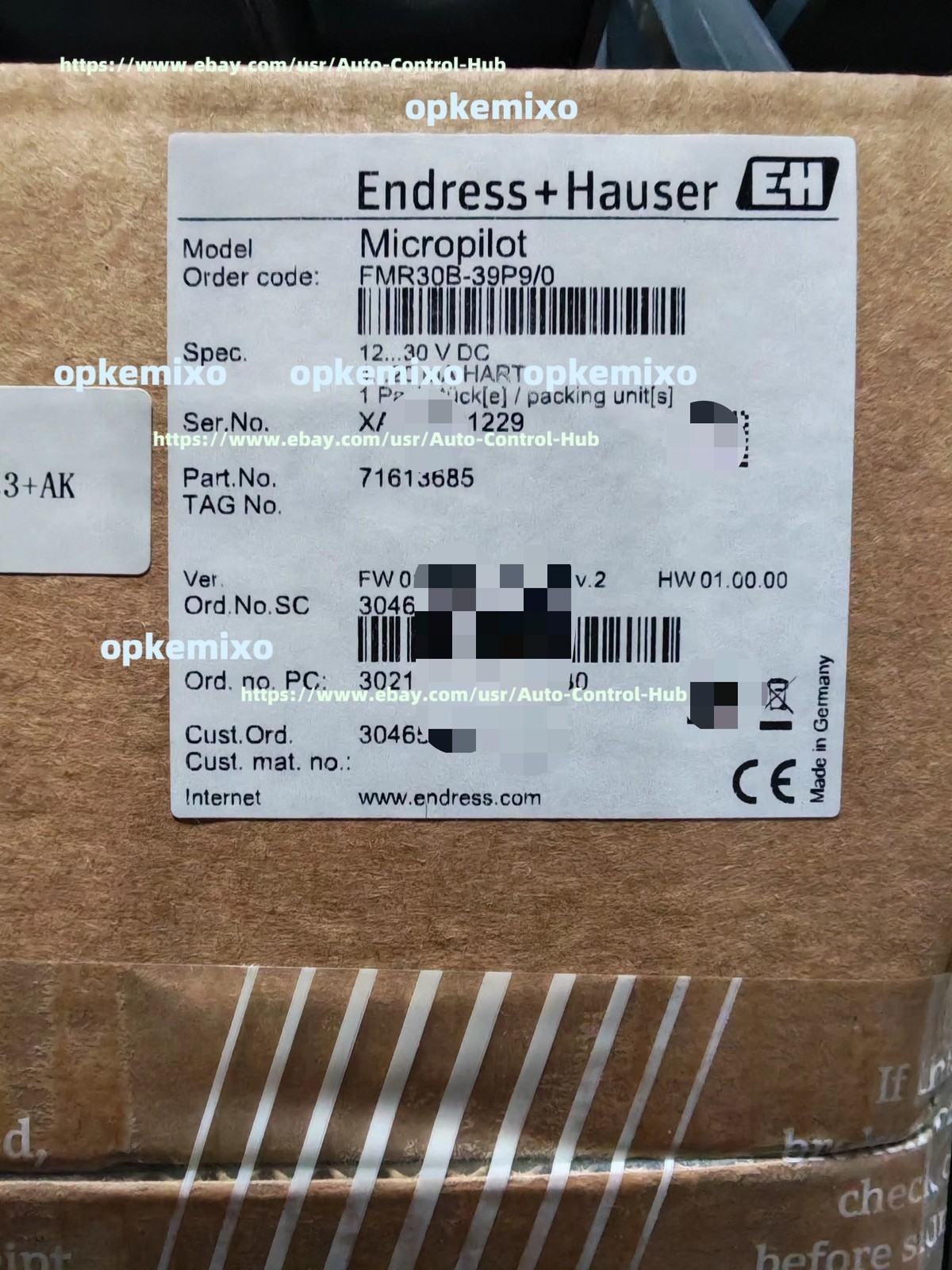 NEW E+H Radar Level Transmitter Micropilot FMR30B-BABAKABMXQ0WEE3+AK