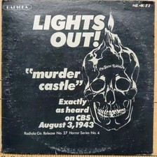 LIGHTS OUT! "MURDER CASTLE" LP RADIOLA HORROR SERIES  BORIS KARLOFF Halloween