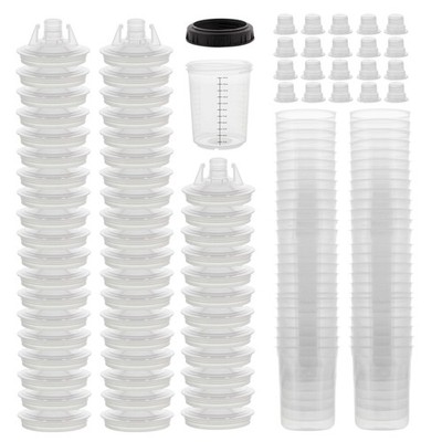 MPS Disposable Paint Spray Gun Cup Liners and Lid System, 6 Ounce Kit, 50 Pack
