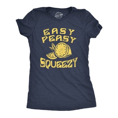 Womens Easy Peasy Lemon Squeezy T Shirt Funny Relaxed Lemons Saying Joke Tee for