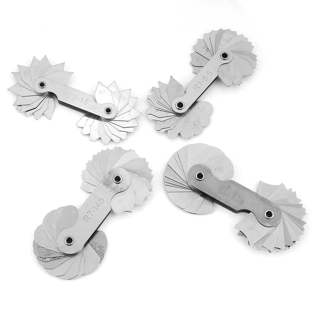 4pcs Stainless Steel Radius Fillet Gauge Measuring Tool For Machinists