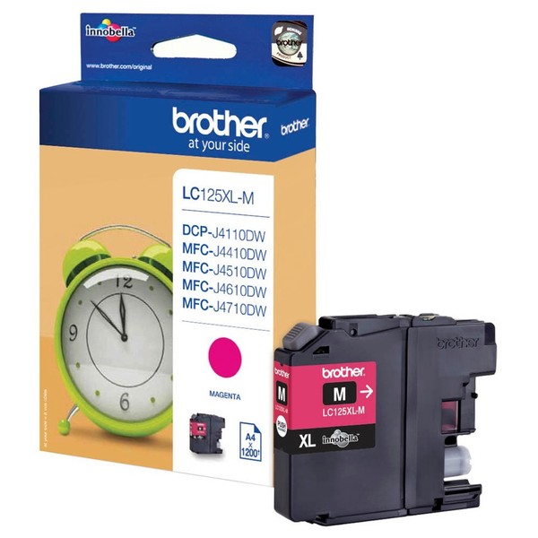 Original Brother LC-125 Xl Magenta Patrone 10,8 Ml Rot Ink 1200 Seiten Wecker-image