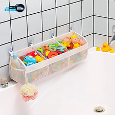 Original 3 Compartment Horizontal Large Openings Bath Toy Organizer for Tub